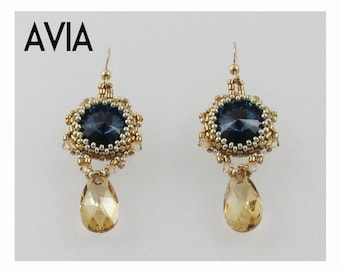 AVIA Swarovski Rivoli Earrings tutorial instructions for personal use only