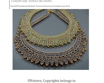 DUO KATE SuperDuo Beadwork Necklace Pdf tutorial instructions for personal use only