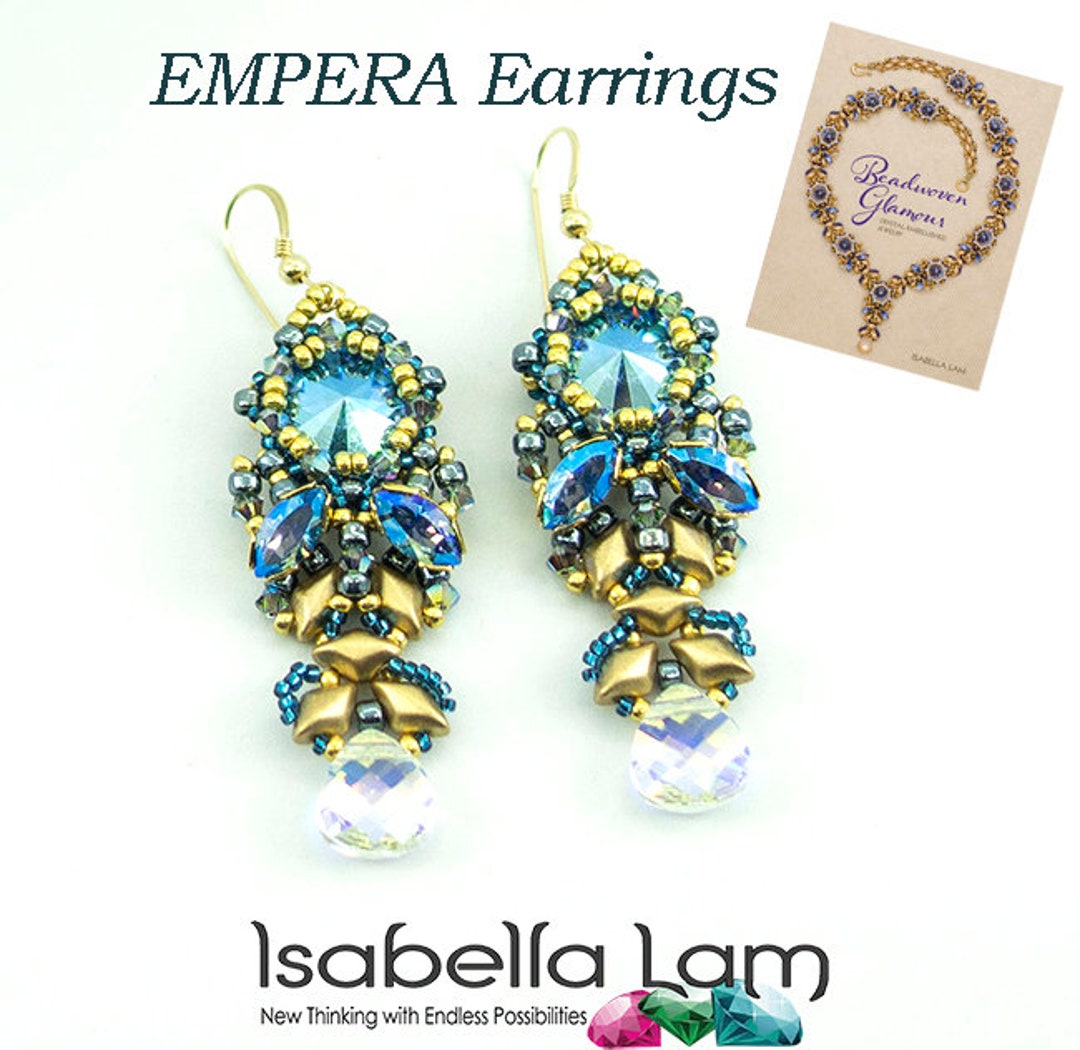 EMPERA Earrings Beadwoven Glamour Crystalembellished Jewelry Book Kit