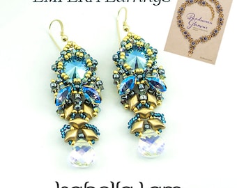 EMPERA earrings Beadwoven Glamour  Crystal-embellished jewelry Book kit