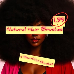 Natural hair brushes, hair brushes, procreate hair brushes