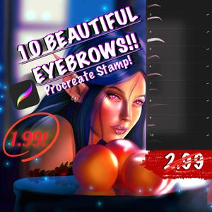 10 Realistic Procreate Eyebrow Stamps | procreate Eyebrow stamp set | procreate brushes | procreate makeup brushes | procreate face brushes