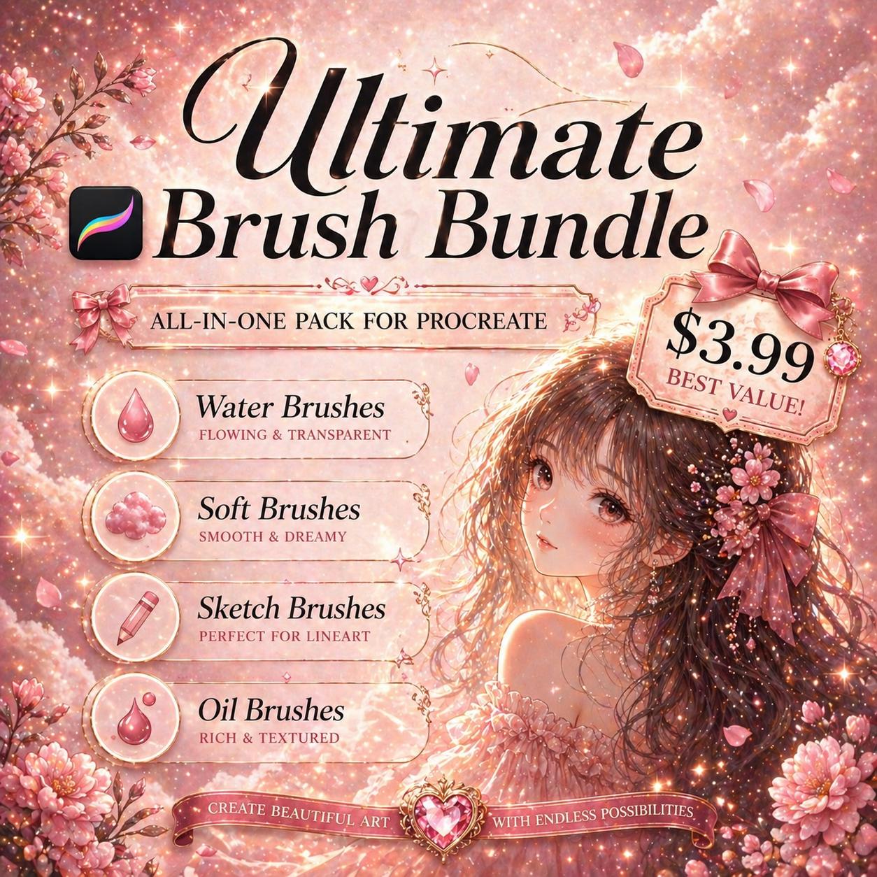 Procreate Ultimate Brush Bundle | Oil, Water, Soft, Sketch Brushes - Etsy