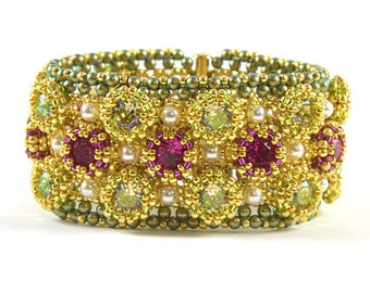 Calico Bracelet Beading Kit *Gold, Fuchsia & Green