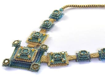 Pixels Necklace Beading Kit Ocean Colors