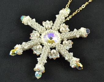 Winter Frost Pendant Beading Pattern