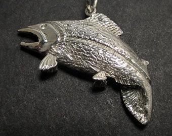 Salmon pendant - Jumping salmon - Sterling silver