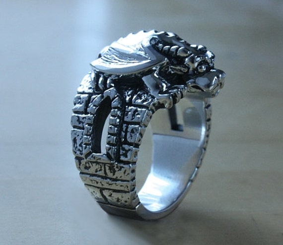 Gargoyle ring Sterling silver | Etsy