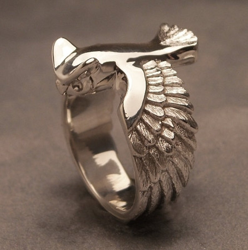 Great horned owl ring Sterling silver Etsy