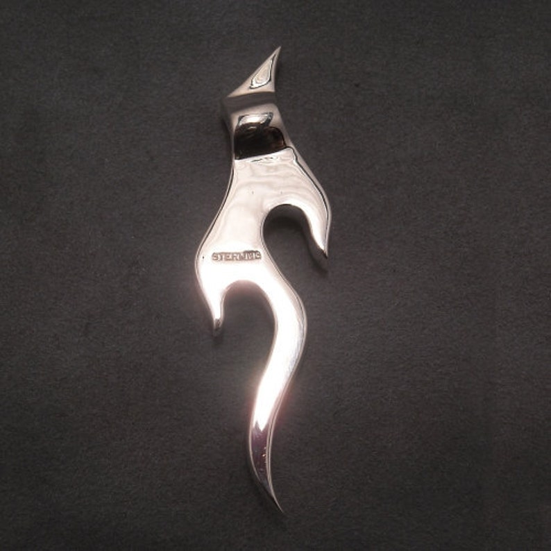 sterling silver Flame pendant