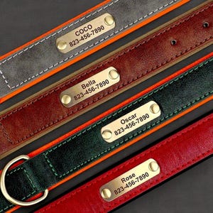 Custom Engraved PU Leather Dog Collar – Personalized ID Tag for Your Furry Friend