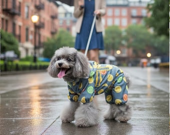 Waterproof Small Dog Raincoat Jumpsuit, Hooded Reflective Pet Jacket