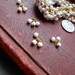 15 white beaded charms - vintage japanese glass beads - old new stock jewelry supplies