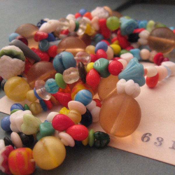 Czech Glass Beaded Necklace Multi Beads