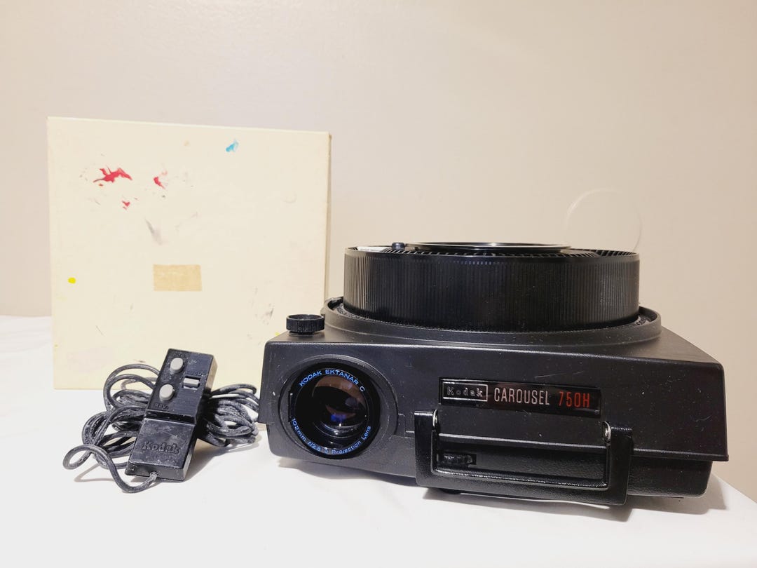 Kodak Carousel 750H Projector 140 Slide Tray & Remote Control In Box - Foto 12