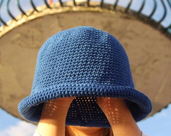 Patrón de gorro de ganchillo tipo cubo / Gorro de sol de algodón fácil (PDF)