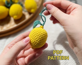 Crochet Lemon Charm Pattern – Easy Amigurumi Keychain (PDF Pattern