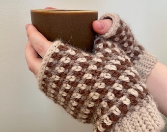 Mitaines au crochet, patron PDF | Chauffe-poignets Easy