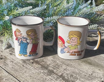 Vintage Bisto Kindertassen - 1981 Werbepaar