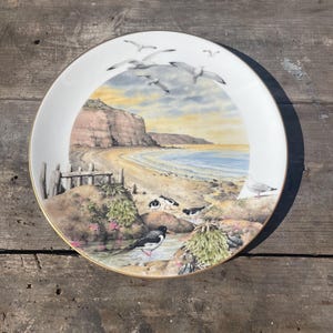 1979 Royal Worcester Collector Plate – Peter Barrett Winter Coastal Scene – English Countryside Porcelain Wall Art