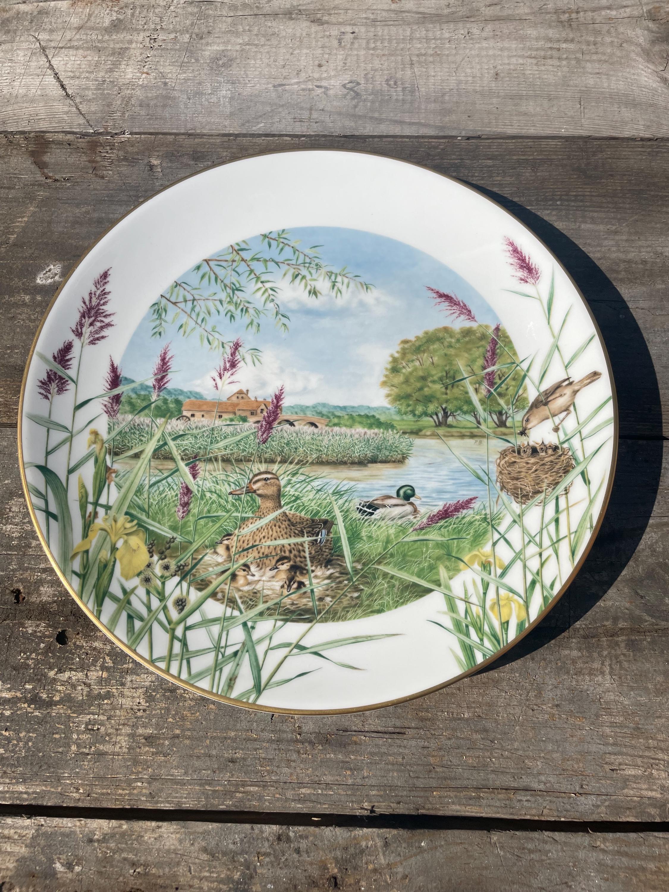 Royal Worcester Collectable Plate, July Beside the River by Peter
