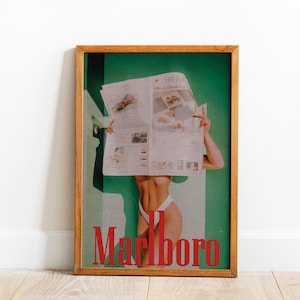 Vintage Cigarette Western Poster Print, Retro Marlboro Print, Tobacco Poster, vintage advertisment, cigarette poster marlboro, cigarete art
