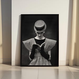 Zwart-wit vintage portretposter, poster woonkamer, slaapkamer, kantoordecoratie, esthetisch decor, ongebruikelijke poster, modeposter