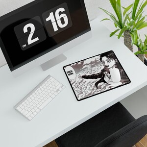 Anime Attack On Titan Eren Yeager Desk Mat, Scratch & Stain Resistant, Smooth Surface, Non-Slip Base, Durable image 6