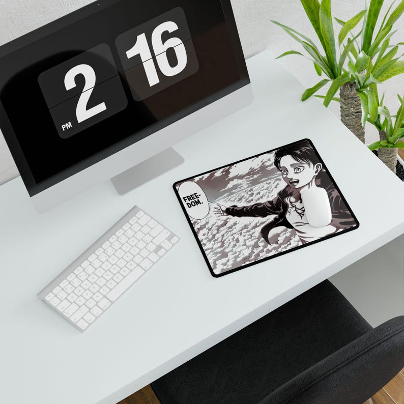 Anime Attack On Titan Eren Yeager Desk Mat, Scratch & Stain Resistant, Smooth Surface, Non-Slip Base, Durable image 6