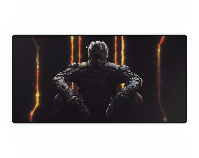 Black Ops 3 Soldier - Desk Mat, Gaming Mouse Pad, Computer Desk Protector, Office Decor, Perfect for PC Gamers, Esports Gift