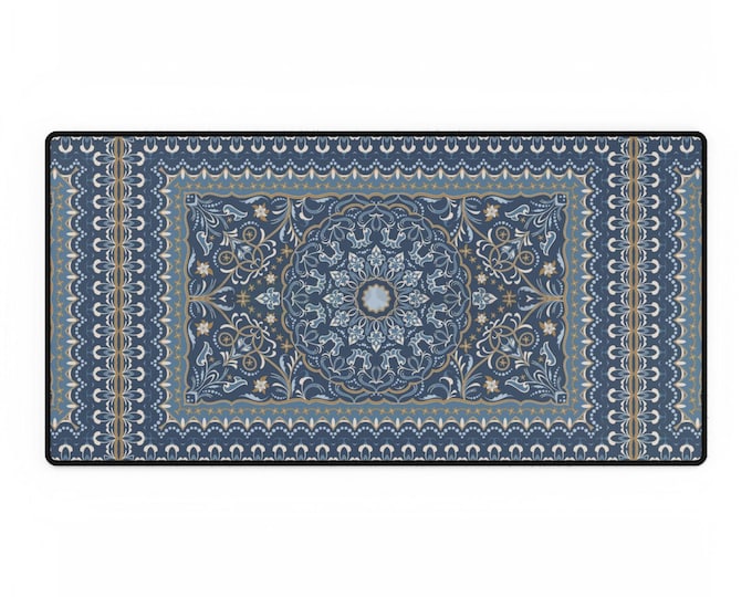 Persian Rug Mousepad Desk Mats - Scratch and Stain Resistant, Non-Slip Base, Durable - Great for Organization, Supports Optical and Laser