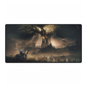 Elden Ring Mousepad, Non-Slip Gaming Desk Mat with Dark Fantasy Artwork