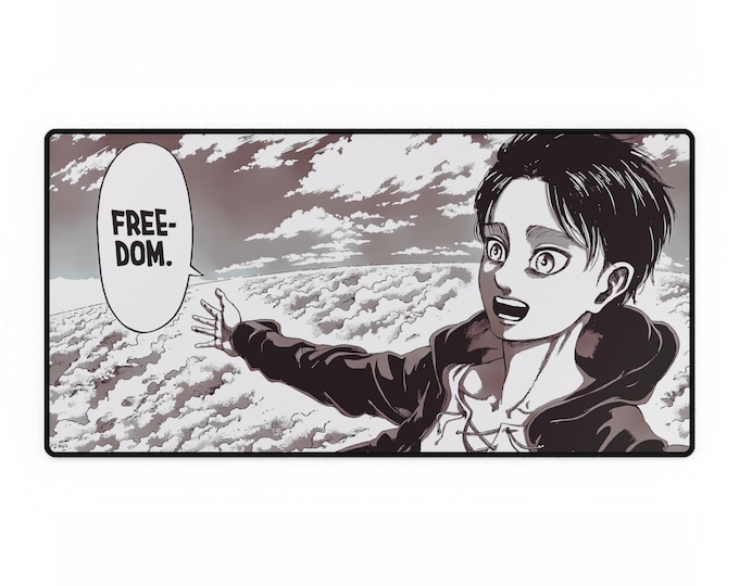 Anime Attack On Titan Eren Yeager Desk Mat, Scratch & Stain Resistant, Smooth Surface, Non-Slip Base, Durable