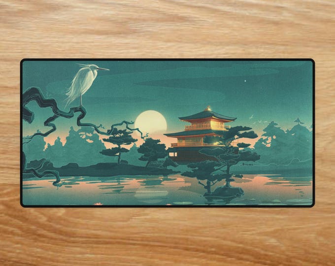 Japanese Landscape Desk Mats, Nature Lover Gifts, Minimalist Workspace Accessories, Serene Office Decor, Non-Slip Mouse Pad, Computer Gaming