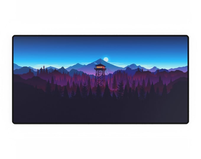 Firewatch Landscape Desk Mats, Gaming Mouse Pad, Computer Desk Accessory, Non-Slip Work Mat, Office Decor