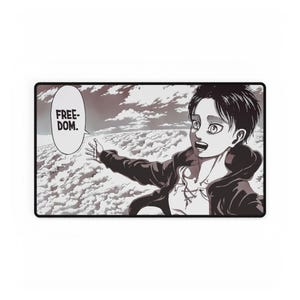 Anime Attack On Titan Eren Yeager Desk Mat, Scratch & Stain Resistant, Smooth Surface, Non-Slip Base, Durable image 3