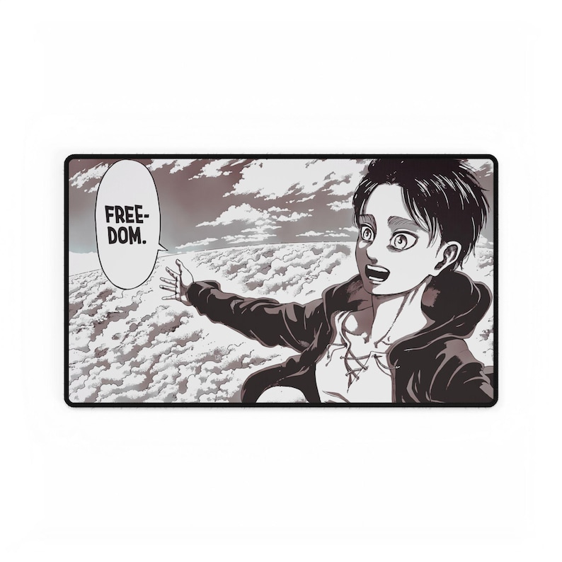 Anime Attack On Titan Eren Yeager Desk Mat, Scratch & Stain Resistant, Smooth Surface, Non-Slip Base, Durable image 3