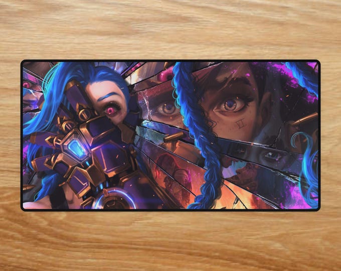Jinx from Arcane Desk Mat - Gaming Desk Mat, Anti-Fray Mouse Pad, Cool Desk Accessories, Large Mouse Mat, Office Desk Protector