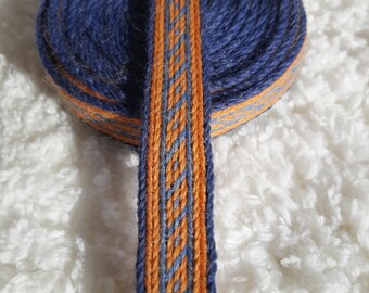 Oseberg Viking Tablet Woven Wool Trim, Medieval Costume, Hand woven belt