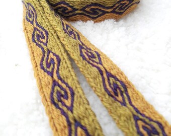 Wool Tablet Woven Trim, Ram's Horn Braid, Historical Reenactment