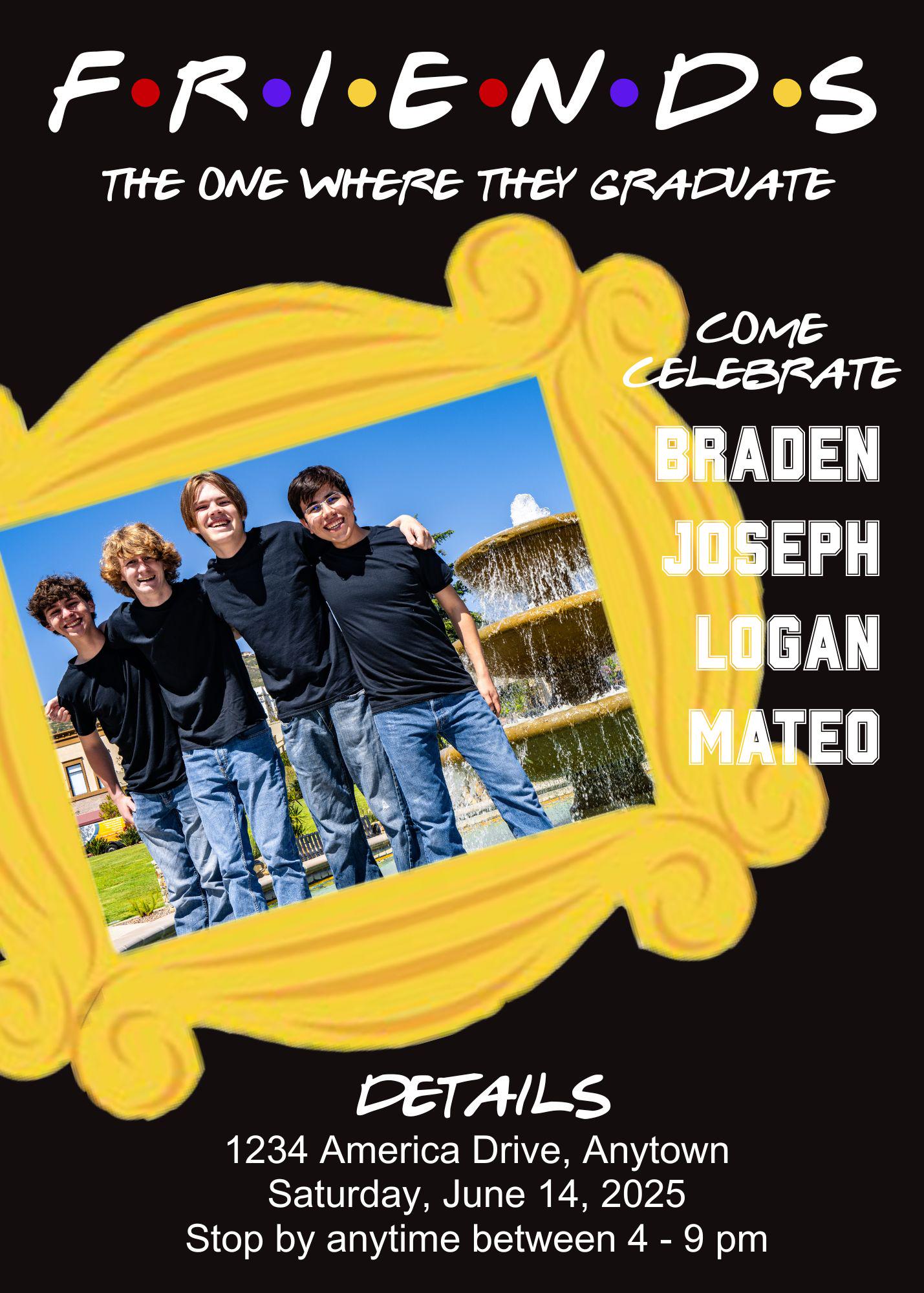 Friends Grad Ball Friends Graduation Invitation - Etsy