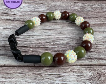 Beaded Cat Collar, Collar Necklace Bead, Cat Gift For Cat Lovers, Pet Gift For Cat, Quick Release Cat Collar, Pet Collar, Beaded Cat Collar