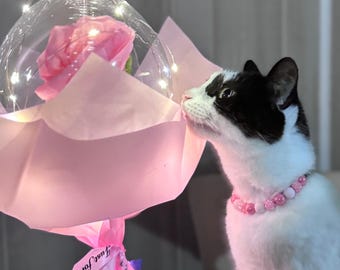 Bead Cat Collar, Collar Necklace Bead, Cat Gift For Cat Lovers, Pet Gift For Cat, Quick Release Cat Collar, Pet Collar, Beaded Cat Collar