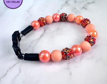 Beaded Cat Collar, Collar Necklace Bead, Cat Gift For Cat Lovers, Pet Gift For Cat, Quick Release Cat Collar, Pet Collar, Beaded Cat Collar