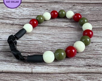 Beaded Cat Collar, Collar Necklace Bead, Cat Gift For Cat Lovers, Pet Gift For Cat, Quick Release Cat Collar, Pet Collar, Beaded Cat Collar