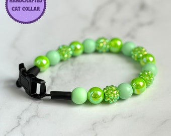 Bead Cat Collar, Collar Necklace Bead, Cat Gift For Cat Lovers, Pet Gift For Cat, Breakaway Collar Cat, Pet Collar, Bead Cat Collar