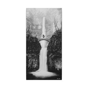 Impresión en lienzo de la pintura "Multnomah Falls (edición Squatched)"