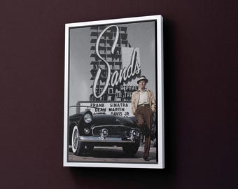 Frank Sinatra at the Sands Hotel Las Vegas Canvas Art,1950s Music Wall Decor, Frank Sinatra Paintings, Photos, Images and Home Decor