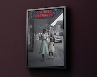 Gordon Parks pronto da appendere tela, fontana per bere Black Lives Matter afroamericano, segregazione nei grandi magazzini nel sud colorato