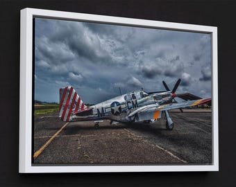 Lienzo de avión de combate norteamericano P-51 B/C Mustang, decoración de pared Mustang, arte de pared de avión, arte de lienzo de avión de guerra, listo para colgar
